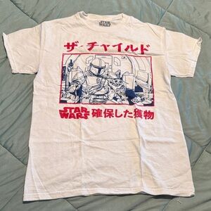 Star Wars White T-Shirt with Red and Blue Graphic